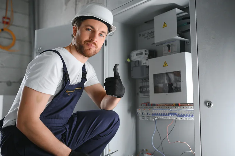 Électricien professionnel au travail — Électricien Tours SDE, Tours